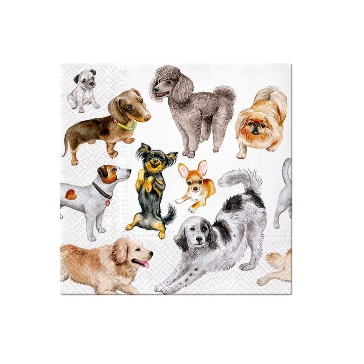 Decoupage-Servietten - Dogs Happiness  - 1Stück — Bild 1