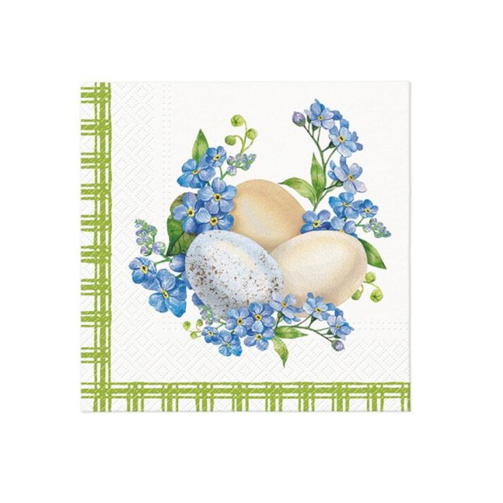 Decoupage-Servietten - Eggs in Forget me nots  - 1Stück — Bild 2