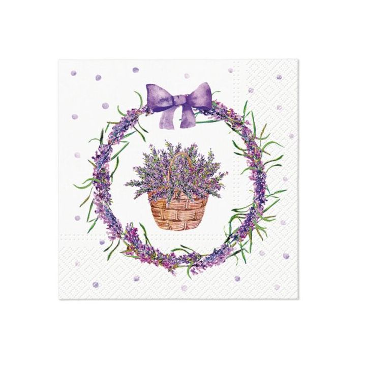Decoupage-Servietten - Lavender Basket  - 1Stück — Bild 1