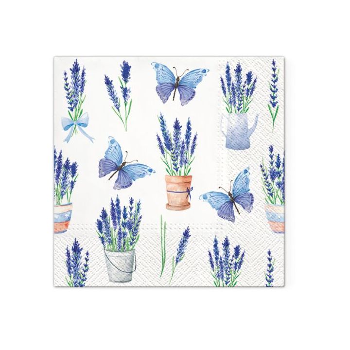 Decoupage-Servietten - Lavender Butterflies  - 1Stück — Bild 2