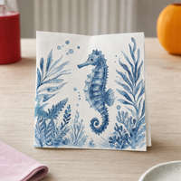 Decoupage-Servietten mit Meerestiere-Motiven – Seepferdchen