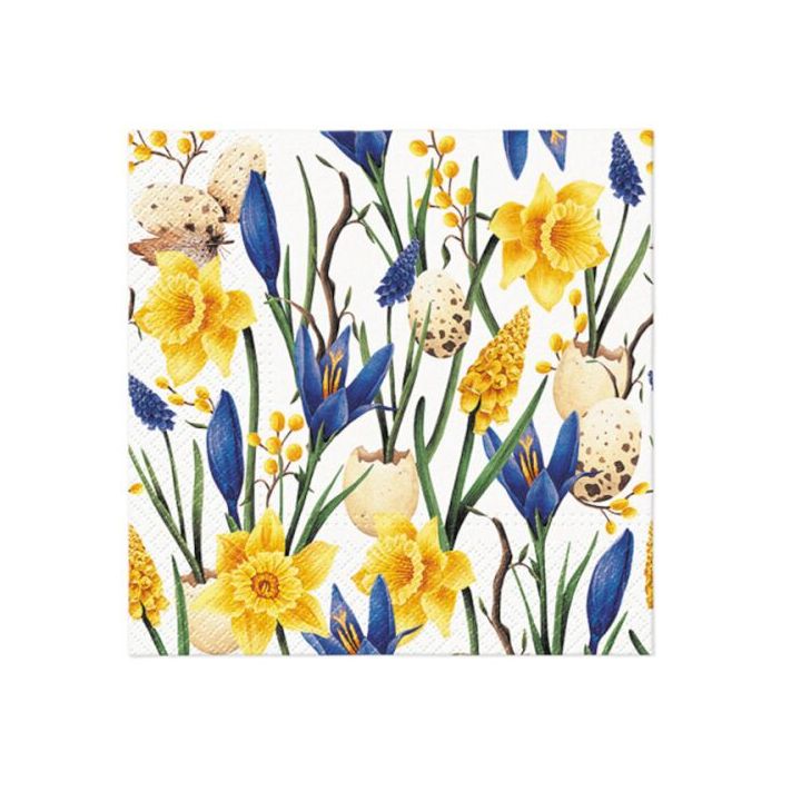 Decoupage-Servietten - Muscari with Daffodils  - 1Stück — Bild 2