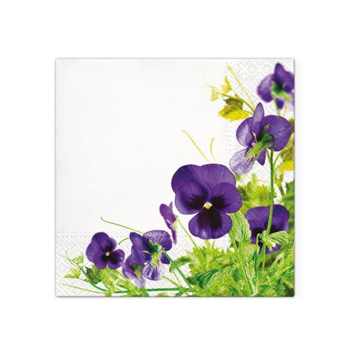 Decoupage-Servietten - Pansies Frame  - 1Stück — Bild 1