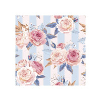 Decoupage-Servietten - Pink Roses on Blue Stripes  - 1Stück — Bild 1