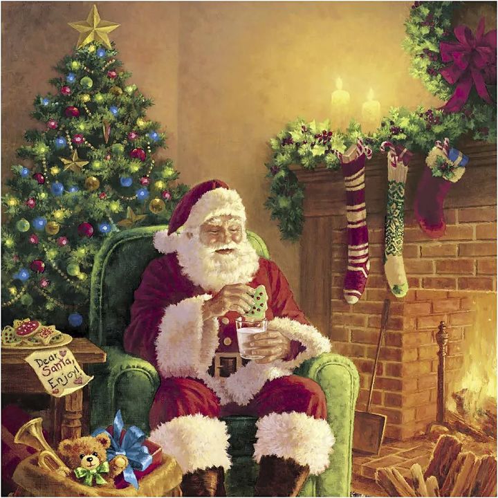 Decoupage-Servietten Weihnachtsmann zu Hause — Bild 1