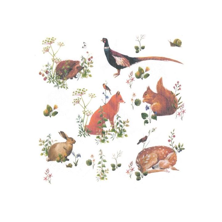 Decoupage-Servietten - Wild Forest Animals  - 1Stück — Bild 2