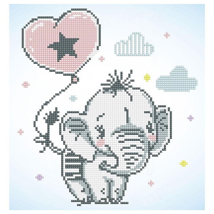 Diamond Painting Set - Elefant mit Luftballon 28 x 30 cm — Bild 2