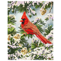 Diamond Painting Set - Roter Kardinal im Winter 35,5 x 45,5 cm — Bild 1