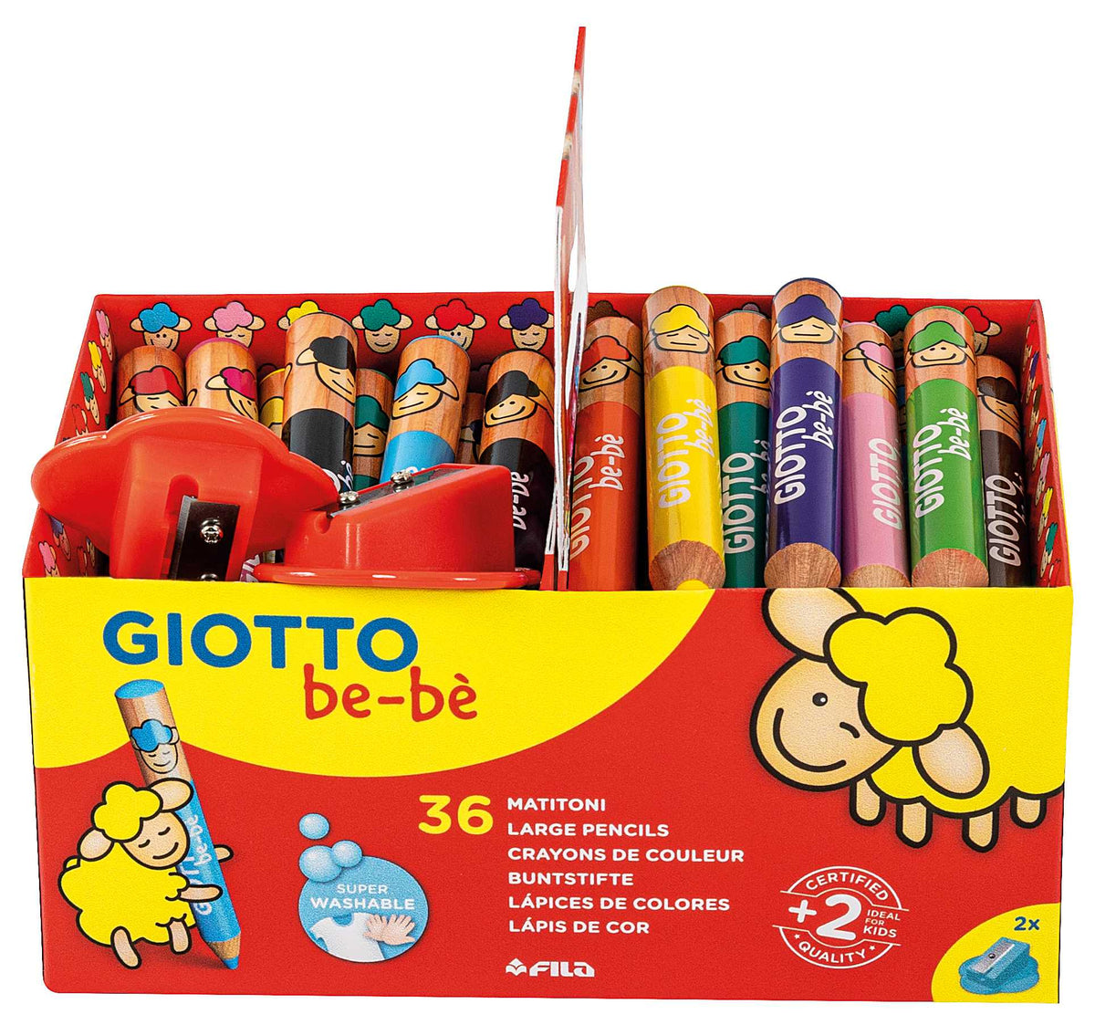 Dicke runde Buntstifte GIOTTO be-bè Schulpackung