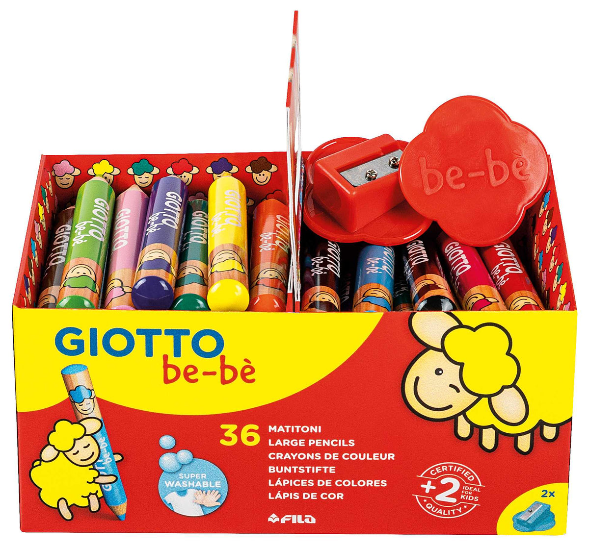 Dicke runde Buntstifte GIOTTO be-bè Schulpackung