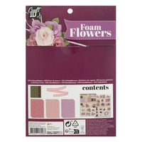 DIY-Set Schaumstoffblumen, lila-weiß, 3-tlg. — Bild 3