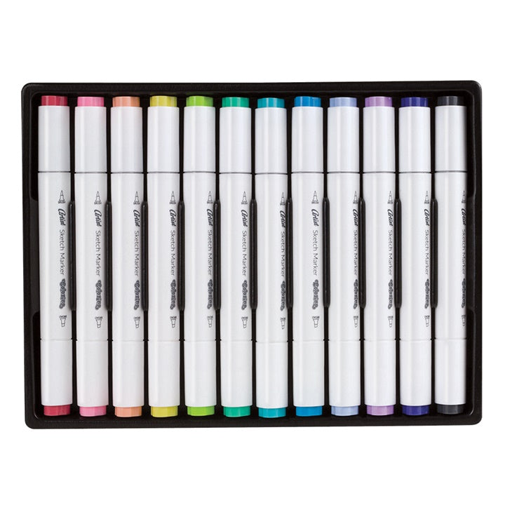 Doppelseitige Pastell Skizzenmarker Colorino Artist 12 Stück — Bild 5