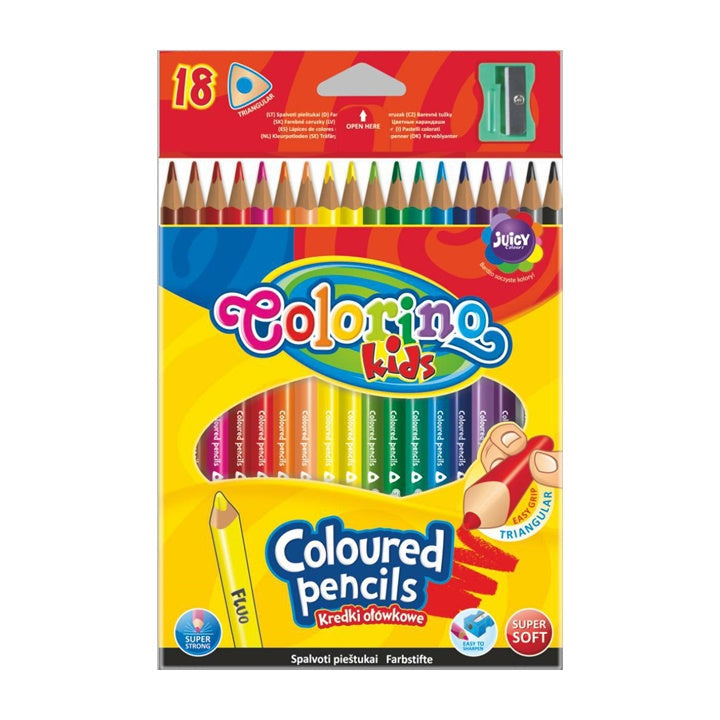 Dreieckige Colorino Buntstifte mit Anspitzer, 18er Pack — Bild 2