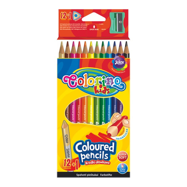 Dreieckige Colorino Buntstifte mit Spitzer 12 Stück — Bild 2