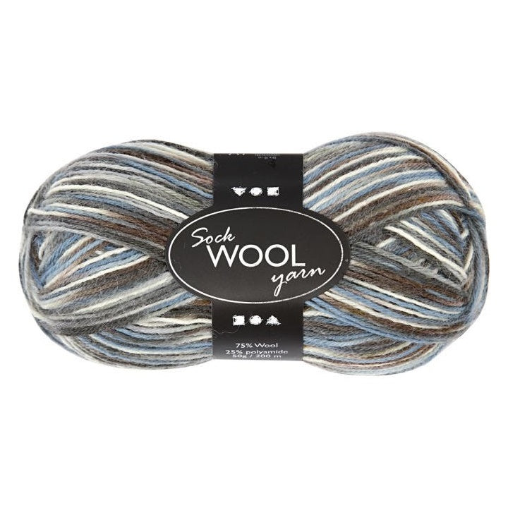 Dünne Sockenwolle 200 m – modro-Grau