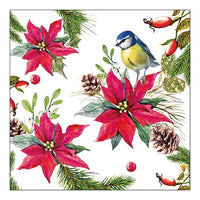 Eco Servietten für Decoupage Vogel auf Weihnachtsstern - 1pc — Bild 1