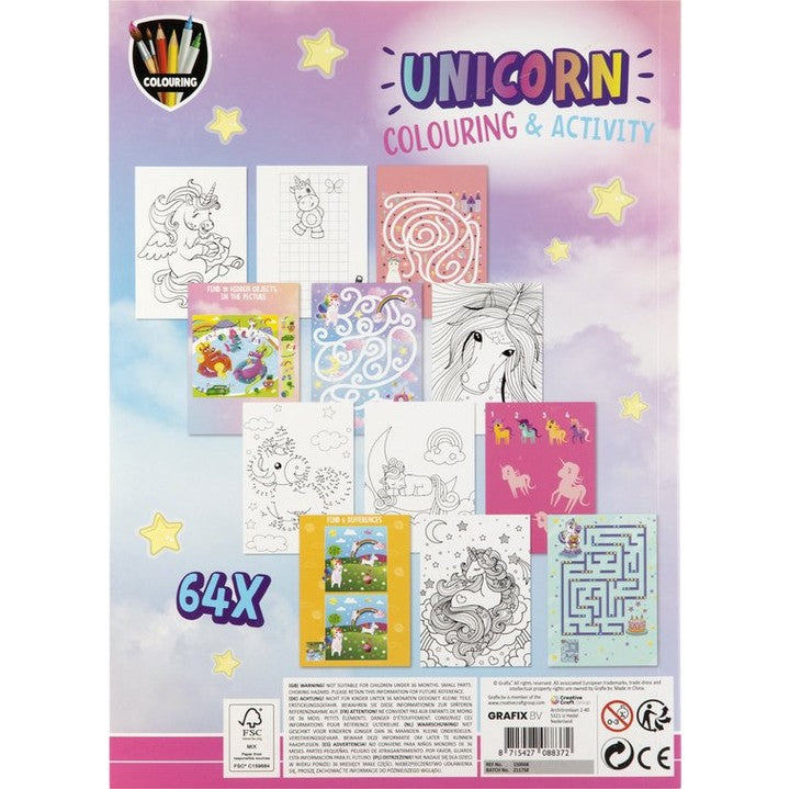 Einhorn Mal- &amp; Activitybuch A4 64 Seiten von GRAFIX — Bild 8