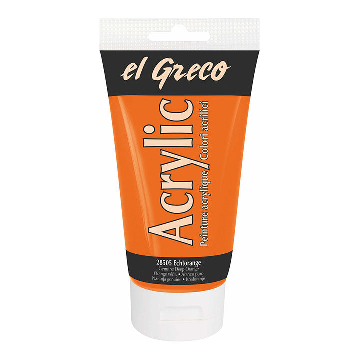 El Greco Acrylfarbe 150 ml – Genuine tief Orange