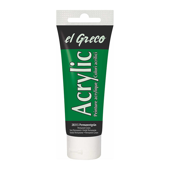 El Greco Acrylfarbe 75 ml | verschiedene Farben - Permanentgrün