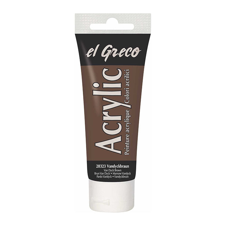 El Greco Acrylfarbe 75 ml | verschiedene Farben - Vandyke-Braun