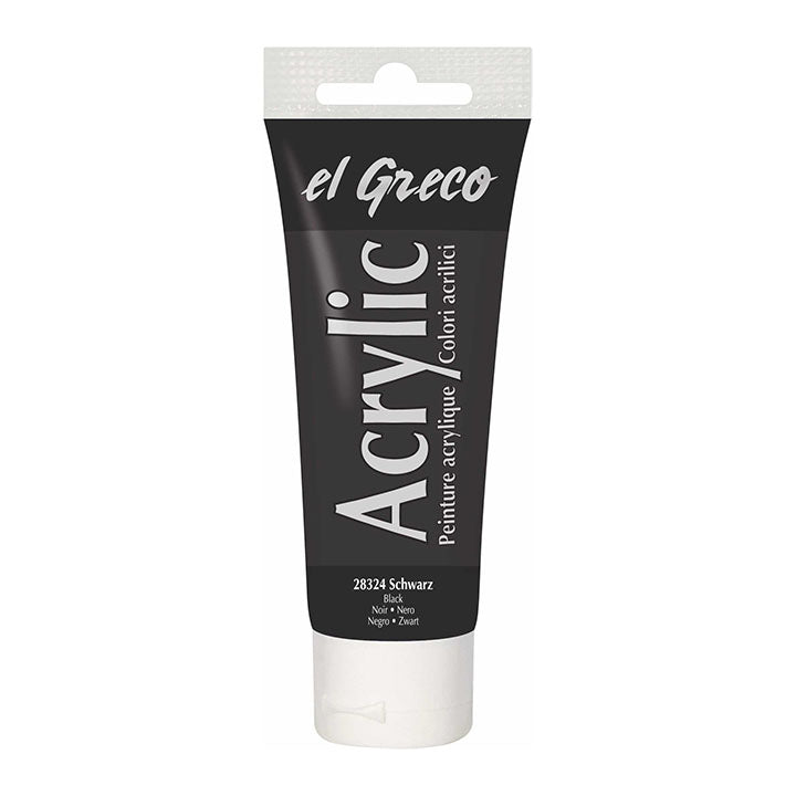 El Greco Acrylfarbe 75 ml | verschiedene Farben - Schwarz