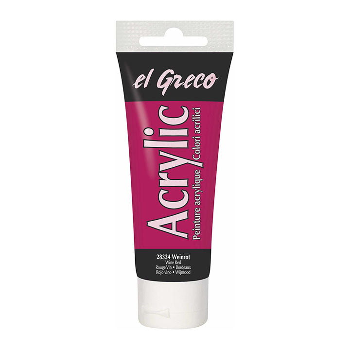 El Greco Acrylfarbe 75 ml | verschiedene Farben - Weinrot