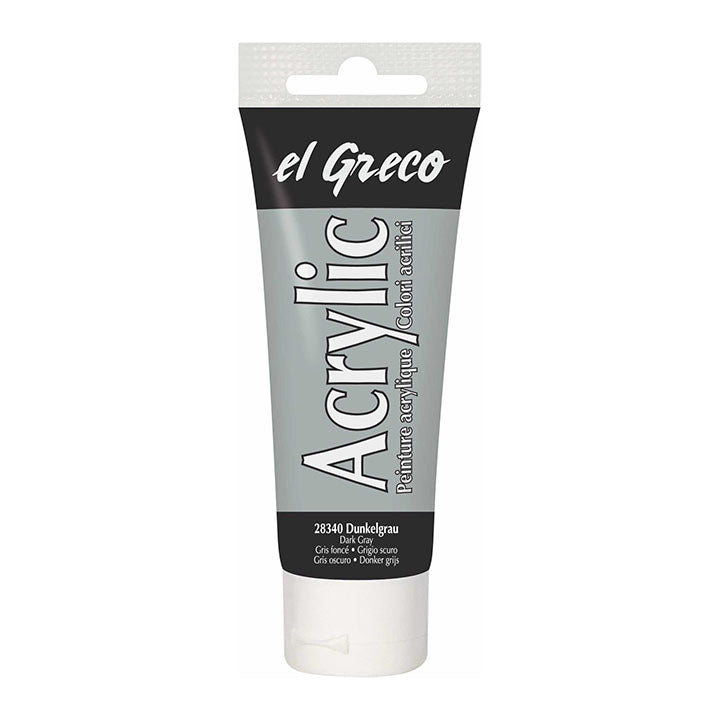 El Greco Acrylfarbe 75 ml | verschiedene Farben - Dunkelgrau