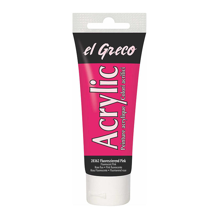 El Greco Acrylfarbe 75 ml | verschiedene Farben - Fluoreszierend Rosa