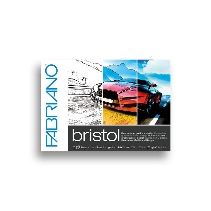 FABRIANO BRISTOL Skizzenblock mit extra glattem Papier für professionelle Zeichnungen | ARTMIE
