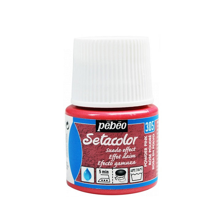 Pebeo Setacolor Suede Effect Textilfarbe 45 ml – Powder Rosa