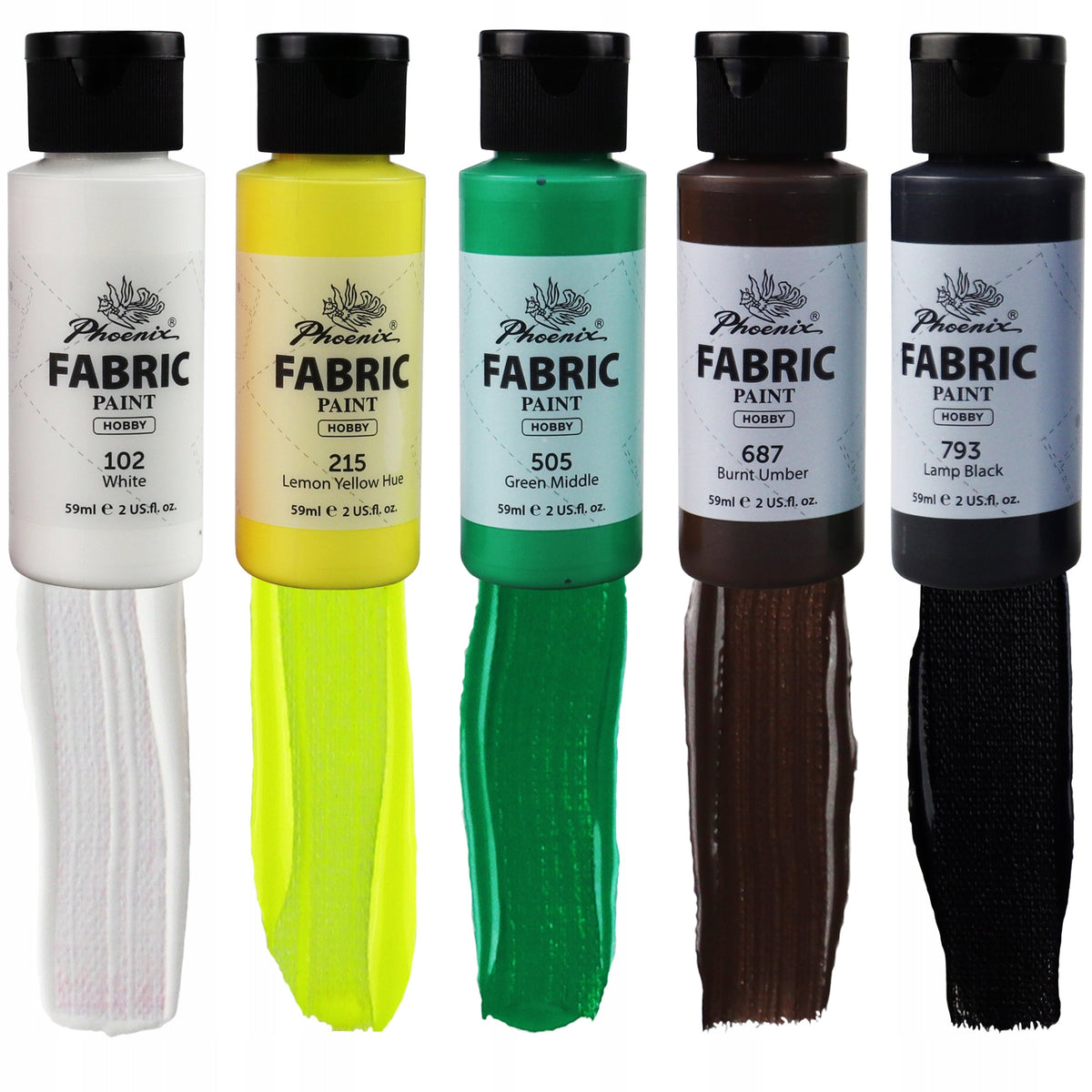 Farbset für Textilien Phoenix 12–24 x 59 ml