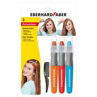 Haarkreide-Set: 3 Farbtöne mit Kamm – Pastel