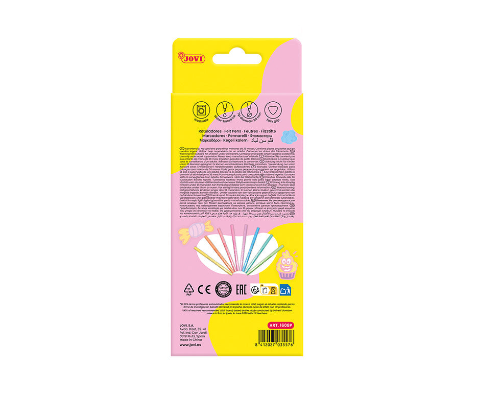 Filzstifte JOVI auswaschbar Pastell 3 mm / 8er Set