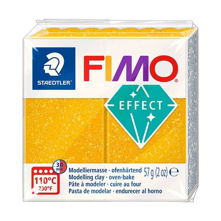 FIMO Effect Modelliermasse 57 g mit praktischer Unterteilung in 8 Portionen zum leichten Mischen.