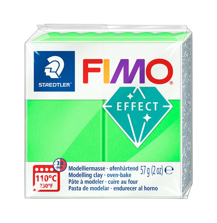 FIMO Effect Modelliermasse 57 g nach dem Härten im Ofen bei 110 Grad Celsius für 30 Minuten.