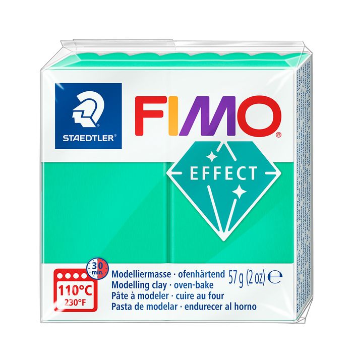 FIMO Effect Modelliermasse 57 g mit praktischer Unterteilung in 8 Portionen zum leichten Mischen.