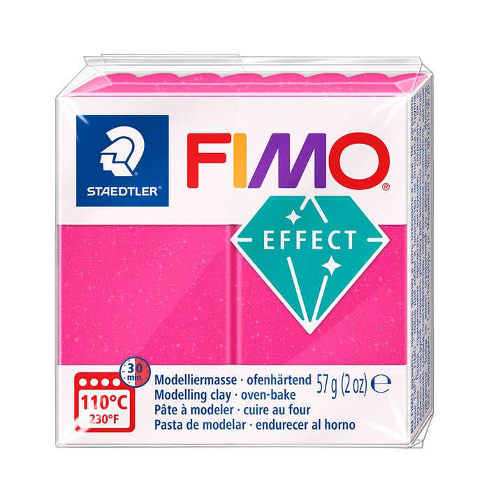 FIMO Effect Modelliermasse 57 g mit praktischer Unterteilung in 8 Portionen zum leichten Mischen.