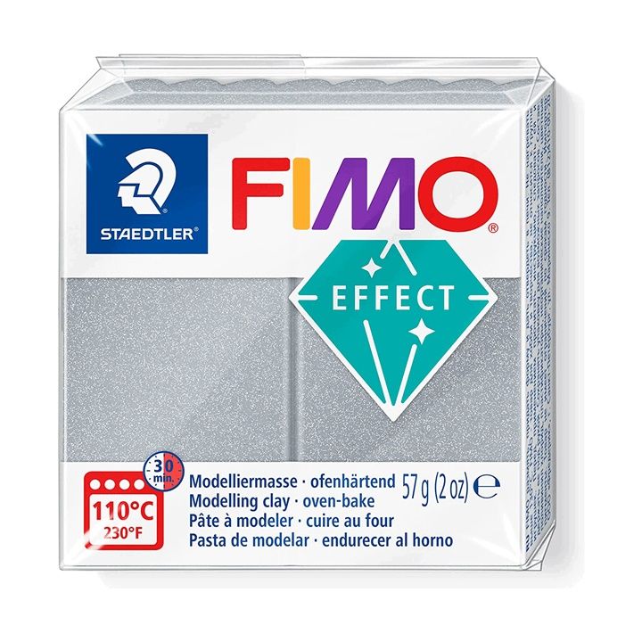 FIMO Effect Modelliermasse 57 g nach dem Härten im Ofen bei 110 Grad Celsius für 30 Minuten.