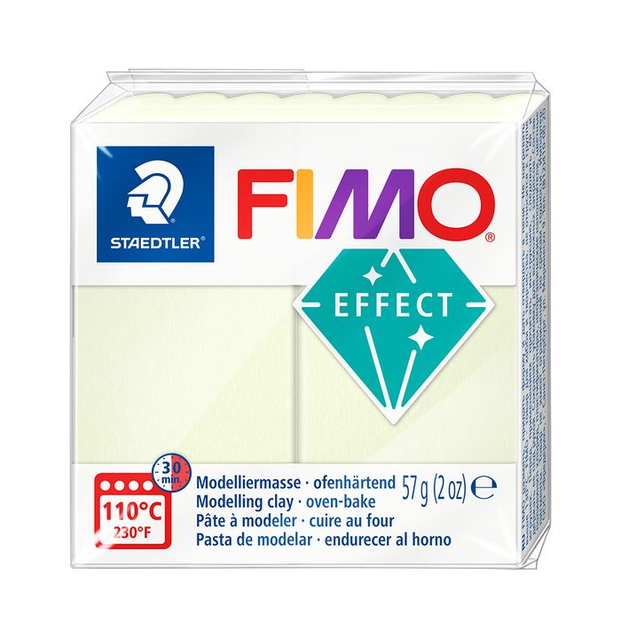 FIMO Effect Modelliermasse 57 g nach dem Härten im Ofen bei 110 Grad Celsius für 30 Minuten.