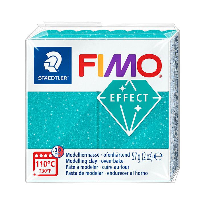 FIMO Effect Modelliermasse 57 g mit praktischer Unterteilung in 8 Portionen zum leichten Mischen.