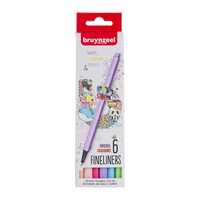 Fineliner-Set Bruynzeel Pastel / 6-teilig 0,4 mm