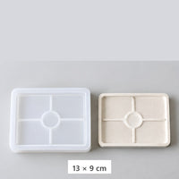 Flexible Silikonform zum Gießen von Tabletts und Untersetzern – Rechteckiges Tablett – 13 × 9 cm