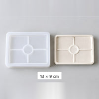 Flexible Silikonform zum Gießen von Tabletts und Untersetzern – Rechteckiges Tablett – 13 × 9 cm
