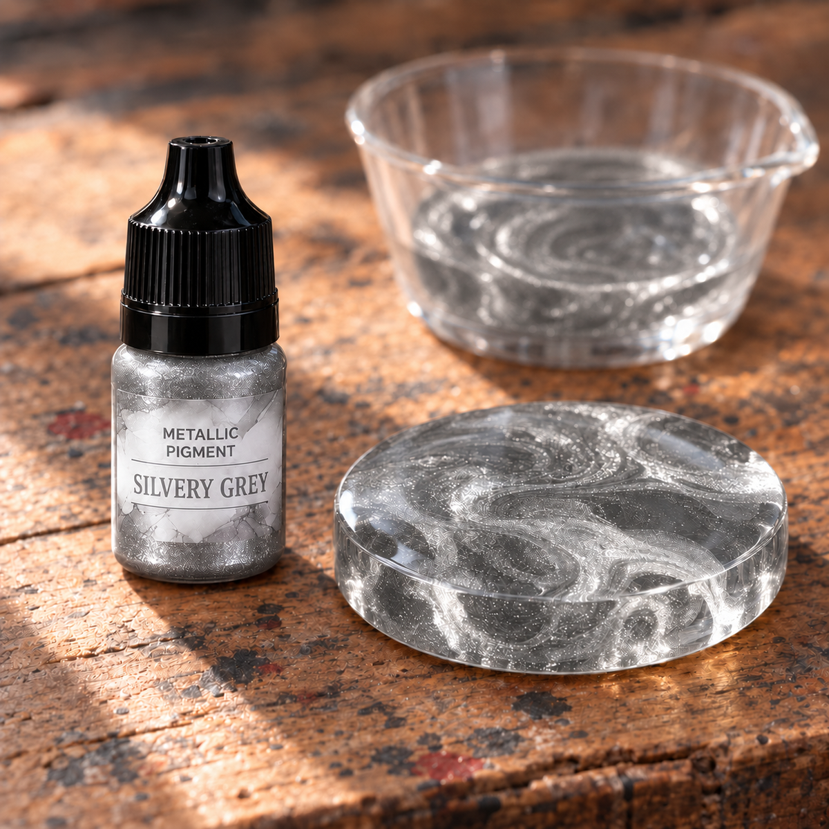 Flüssiges Metallic-Pigment für Harz 5 ml – Silbergrau (Silvery Grey)