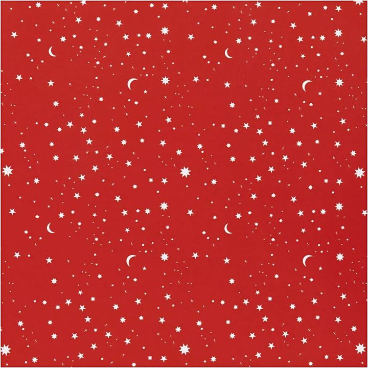 Geschenkpapier | Dunkelrote Sterne und Monde 50 cm x 5 m — Bild 3