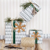 Geschenkpapier | Grüner weißer Tannenbaum 70 cm x 4 m — Bild 1