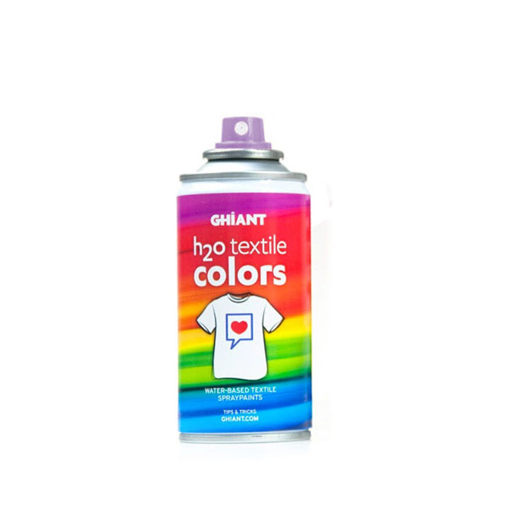 Ghiant H2O Textilspray Anwendung mit Schablone auf Stoff