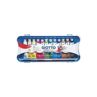 GIOTTO Extra Fine Temperafarben in Tuben mit Pinsel – 12x