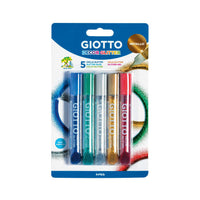 GIOTTO Glitter Glue Glitzerkleber Metallic-Farben 5 x 10 g