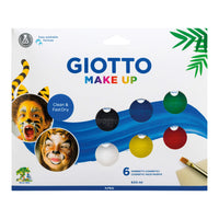 GIOTTO Make Up Kinderschminke Set 6 x 5 ml mit Pinsel und Schwamm